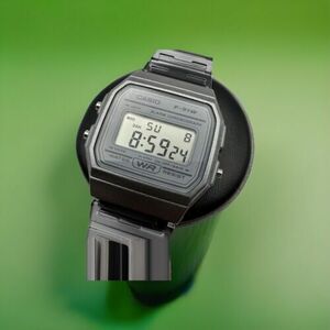 Casio Digital Mens Classic Watch F-91W Water Resist Nite Lite W/Clear Gray Band 海外 即決