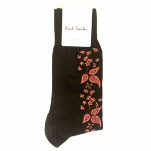 PAUL SMITH Mens Terence Floral Paisley Socks Black O/S (MSRP $30) 海外 即決