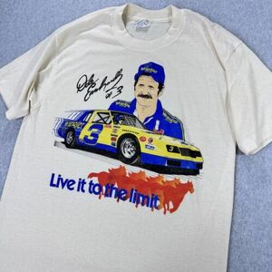 Vintage Dale Earnhardt 80's T Shirt XL NASCAR Racing Wrangler Rare Cream 海外 即決
