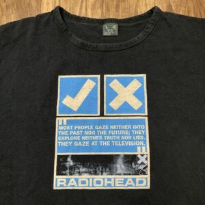 Vintage Radiohead T Shirt Tag XL (Fits Large) Waste 90s Y2K Band Double Sided 海外 即決