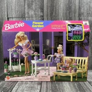 VTG Barbie Flower Garden Playset For Folding Pretty House 67531-91 Mattel 1996 海外 即決
