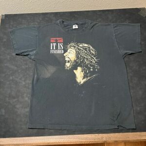 Vintage Jesus Living Epistles Shirt Harley Stigmata Pain Cross 90s USA Bible Art 海外 即決