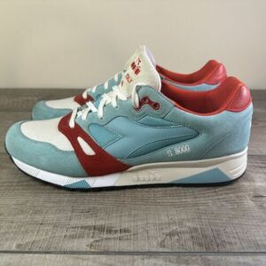 Diadora S8000 Marine Blue Fiery レッド メンズ 31cm(US13).5 Shoes Sneakers スエード Italy 海外 即決