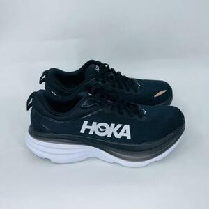 HOKA メンズ BONDI 8 ホワイト/ブラック メッシュ COMFORTABLE ROBUST RUNNING SHOE 29cm(US11)D 海外 即決