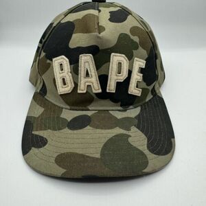 Vintage A Bathing Ape ABC/ Camo Varsity Letter BAPE STA Snackback Hat 海外 即決