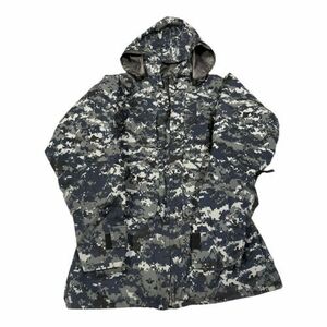 US Navy Working Uniform Parka Blue Digital Camo Gore-Tex Hood Sz Small Reg 海外 即決