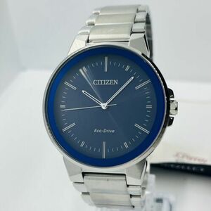 Citizen Men's Eco-Drive Axiom Blue Dial Stainless Steel Silver Watch BJ6510-51L 海外 即決