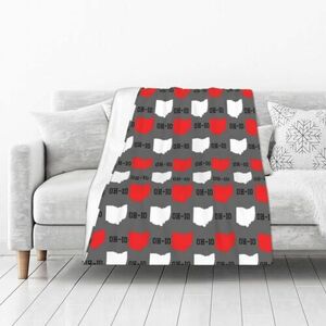 Ultra-Soft Flannel Blanket New Ohio State Gray Throw 50"x40, 海外 即決