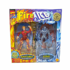 Fire and Ice Human Torch Iceman Toy Biz 1997 Limited Edition Figures Set Marvel 海外 即決