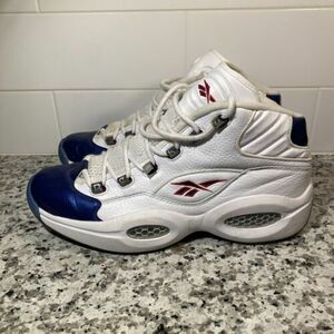 リーボック Question Mid Iverson バスケットボール スニーカーブルー Toe 30cm(US12) J82534 海外 即決