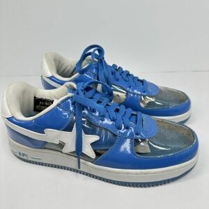 A Bathing Ape ベイプ STA Low Clear Toes ブルー And White 28.5cm(US10.5) FS-001 Read 海外 即決