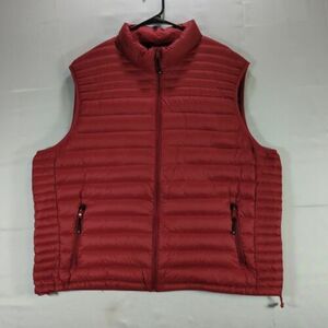 Solaris Down Vest 2XL Mens Red Packable Winter Fall Gilet Mock Neck Full Zip 海外 即決