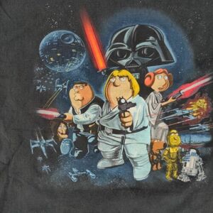 Vintage Family Guy Star Wars T Shirt 2007 Blue Harvest Parody Men's XL Promo 海外 即決