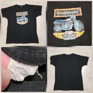 VTG 70s 1970s Kawasaki Z1 Mens L Large Motorcycle Promo Single Stitch T Shirt 海外 即決