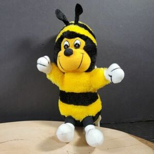 Nanco Plush Honey Bee Yellow Black Vintage 9" Stuffed Animal White Wings Cute 海外 即決