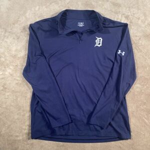 Under Armour Heatgear Mens XL 1/4 Zip Detroit Tigers MLB Basball UG07 21352 海外 即決