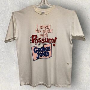 Vtg 90’s George Jones The Possum Single Stitch T Shirt 26x33” Stains & Thrash 海外 即決