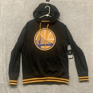NEW Golden State Warriors Basketball Hoodie NBA Medium Black Sweater Logo NWT 海外 即決