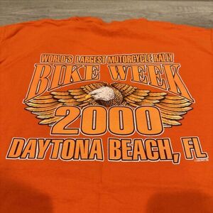 Vintage Daytona Bike Week 2000 Shirt Size Large Orange Eagle 99 海外 即決