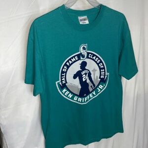 Ken Griffey Jr Shirt Mens L Large Green Blue Seattle Mariners Hall Of Fame Night 海外 即決