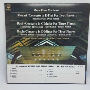 モーツァルト Bach Music From Marlboro - Columbia Masterworks ML 6247インチ PROMO 海外 即決