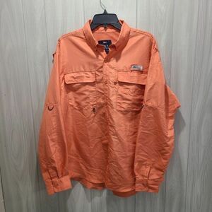 Spicy Tuna Fishing Shirt Mens Size L Coral Long Sleeve 海外 即決