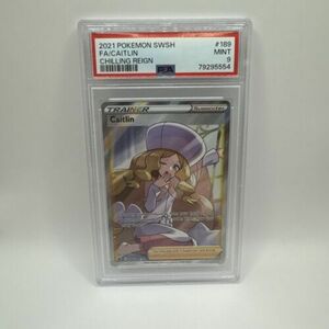 PSA 9 MINT Caitlin Full Art ポケモン SWSH Chilling Reign #189 海外 即決