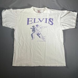 Vintage 80s Elvis Presley Shirt Mens XL Blues Rock Country Concert 海外 即決