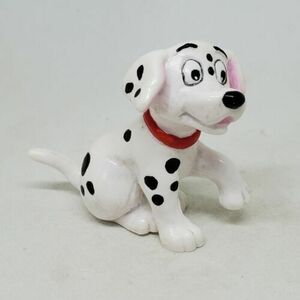 Vintage 101 Dalmatians Puppy PVC Figure Bullyland Red Collar Cake Topper Disney 海外 即決