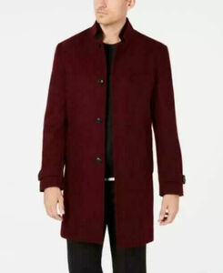 INC Mens Topcoat Red Size Large L Single Breasted Todd Slim Fit Wool $179 #206 海外 即決