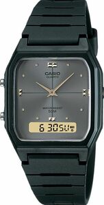 Casio AW48HE-8AV Men's Black Resin Band Analog Digital Dual Time Zone Watch 海外 即決