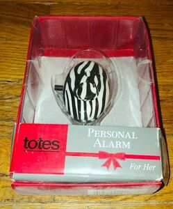 Totes Personal Alarm For Her Zebra Print Portable Keychain NEW 海外 即決