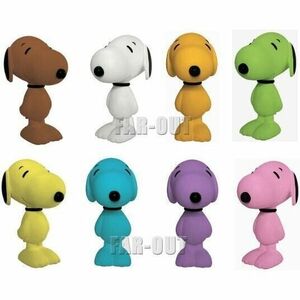 Peanuts Snoopy 8" Flocked Figure Dolls 8pcs complete setDark Horse Delux 海外 即決