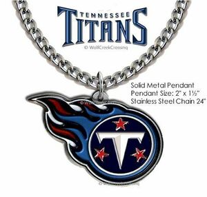 LARGE TENNESSEE TITANS NECKLACE 24" STEEL CHAIN NFL FOOTBALL SPORTS - FREE SHIP' 海外 即決