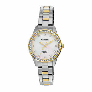 $299- Citizen Women's Watch ER0224-51D Quartz Mother of Pearl Dial Two Tone 30mm 海外 即決