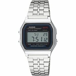 Casio A159W-N1 DISPLAY Unisex Watch Retro Digital Stainless Steel Bracelet 海外 即決