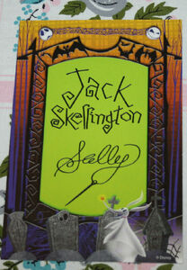 JACK SKELLINGTON + SALLY AUTOGRAPH POSTCARD Disney World Halloween Card NBC 海外 即決