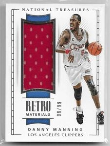 DANNY MANNING 2017-18 Panini RETRO JERSEY card #RM-18 Los Angeles Clippers 98/99 海外 即決
