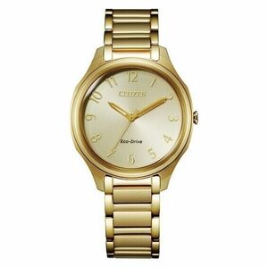 Ladies' Citizen Eco-Drive Drive Gold-Tone Watch with Champagne Dial 海外 即決