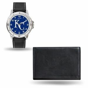 MLB Kansas City Royals Watch and Black Leather Wallet Style GC4921 $76.90 海外 即決