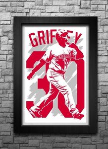 KEN GRIFFEY JR. art print/poster CINCINNATI REDS FREE S&H! JERSEY 海外 即決