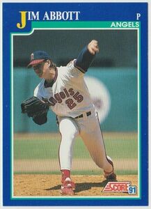 1991 Score Baseball #105 Jim Abbott - California Angels 海外 即決