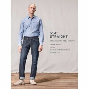 Levi's 514 Slim Straight Fit Mens 32 x 32 Denim Jeans Shoestring Classy Classic 海外 即決