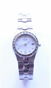 Ladies Citizen Eco-Drive Diamond Bezel Watch w/ Date on Dial 海外 即決