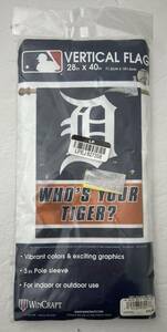 MLB Detroit Tigers Vertical Flag Banner 28in. X 40in. Who's Your Tiger? NEW 海外 即決