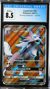 ポケモン 2017 Burning Shadows Lycanroc GX Full Art CGC 8.5 136/147 海外 即決