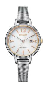 Citizen Eco-Drive Women's Silver Mesh Stainless Steel Date Watch 31MM EW2441-77A 海外 即決