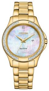 Citizen Eco-Drive Women's Gold Diamond Accents Calendar Watch 32MM EW2642-59D 海外 即決