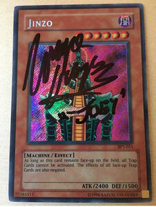 Jinzo BPT-011 Secret Rare Yugioh GOAT Signed Wayne Grayson Auto 海外 即決