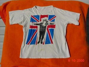 RARE VINTAGE 1980'S SEX PISTOLS JOHNNY ROTTEN THRASHED PUNK ROCK SHIRT 海外 即決